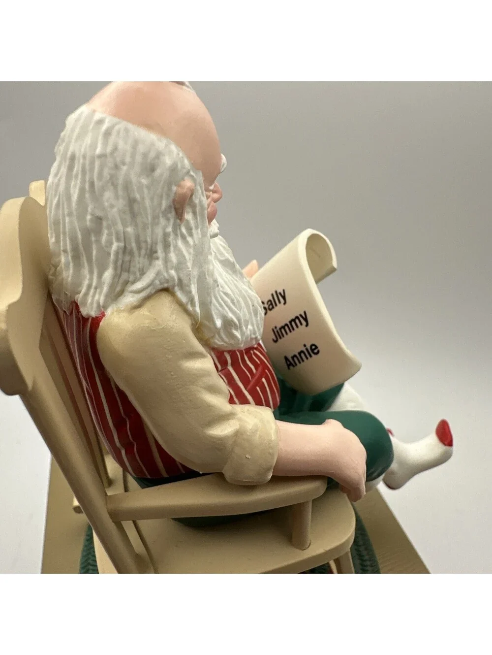 Hallmark Vtg. Santa’s List Rocker Wind Up Stocking Holder